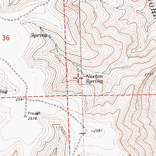 Topographic Map of Norton Spring, OR