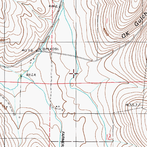 Topographic Map of OK Gulch, OR