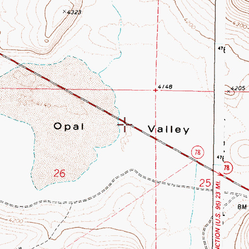 Topographic Map of Opal Valley, OR