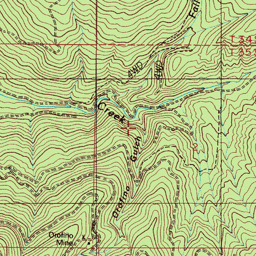 Topographic Map of Orofino Gulch, OR
