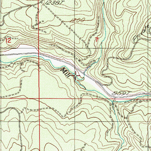 Topographic Map of Oshkosh Creek, OR