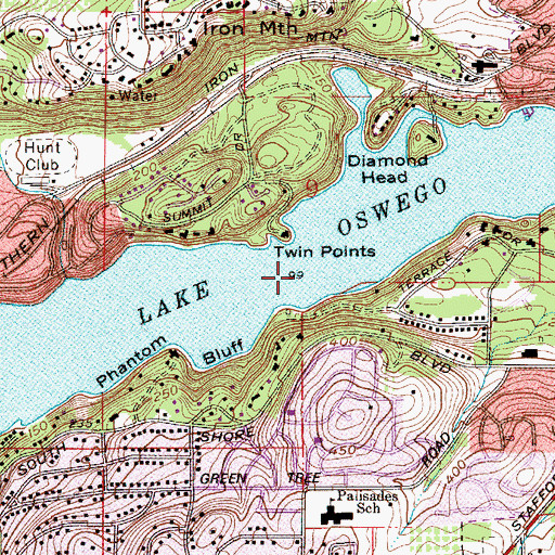 Topographic Map of Lake Oswego, OR