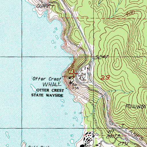 Topographic Map of Otter Crest, OR
