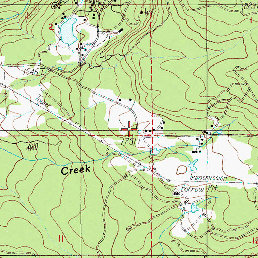 Topographic Map of Over the Top School (historical), OR