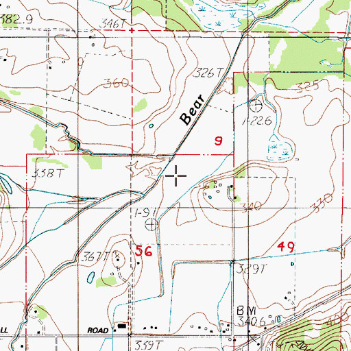 Topographic Map of Owens Creek, OR