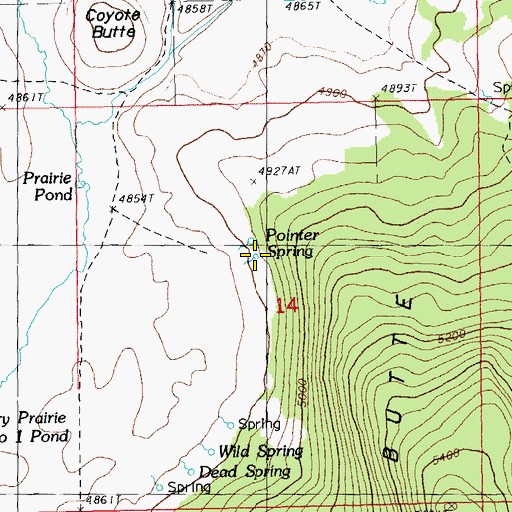 Topographic Map of Painter Spring, OR