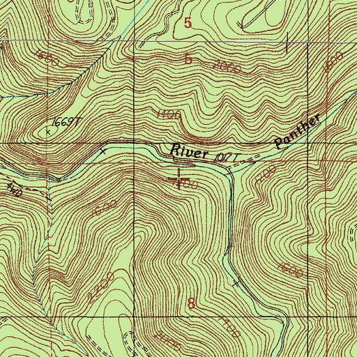 Topographic Map of Panther Creek, OR
