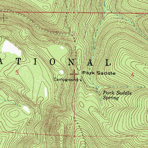 Topographic Map of Park Saddle, OR