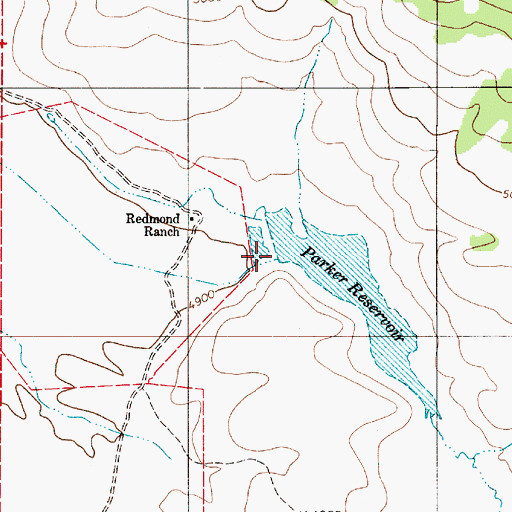Topographic Map of Parker Reservoir, OR