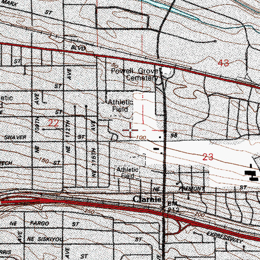 Topographic Map of Parkrose High School, OR