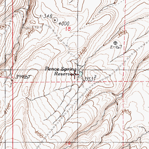 Topographic Map of Pence Spring Reservoir, OR