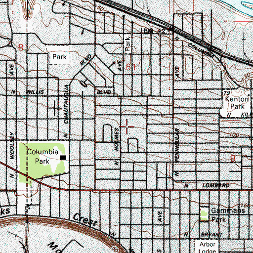 Topographic Map of Peninsula Elementary School, OR
