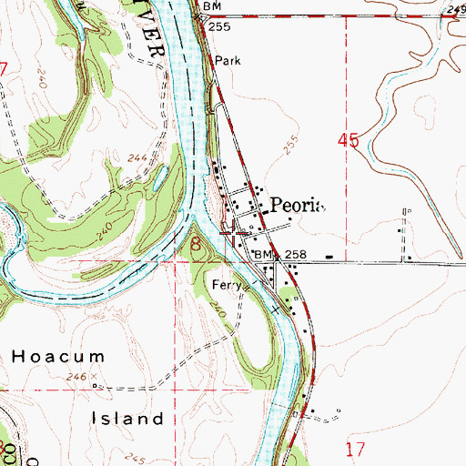 Topographic Map of Peoria, OR