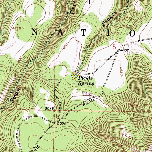 Topographic Map of Pickle Spring, OR