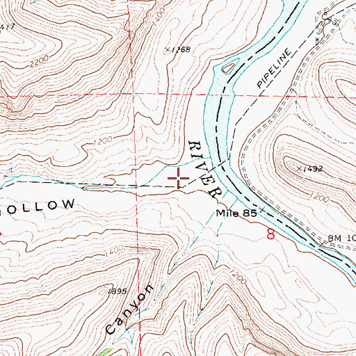 Topographic Map of Pine Hollow, OR
