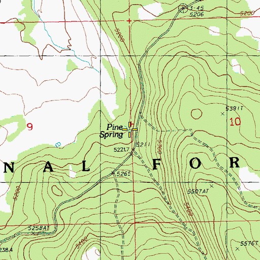 Topographic Map of Pine Spring, OR