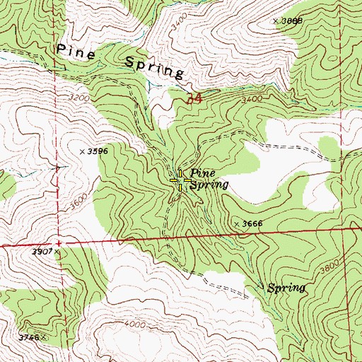 Topographic Map of Pine Spring, OR