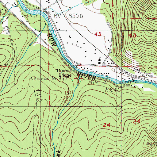 Topographic Map of Pitcher Creek, OR