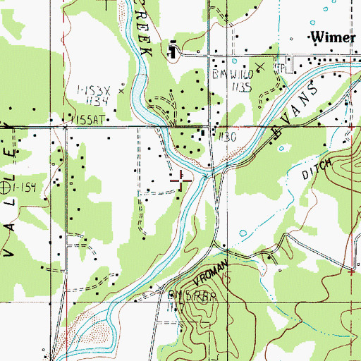 Topographic Map of Pleasant Creek, OR