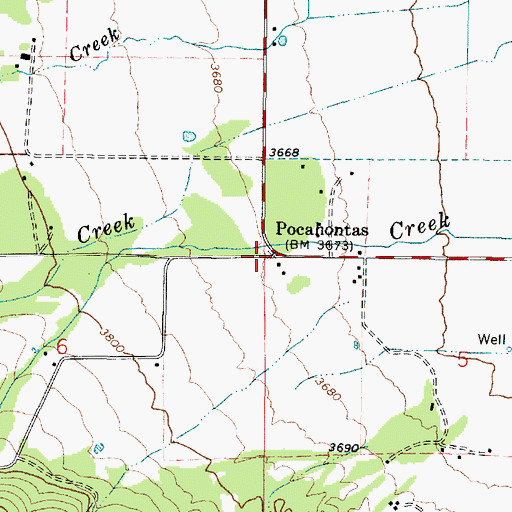 Topographic Map of Pocahontas (historical), OR