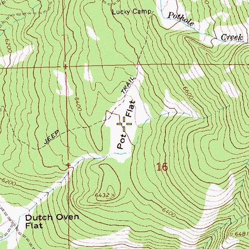 Topographic Map of Pot Flat, OR