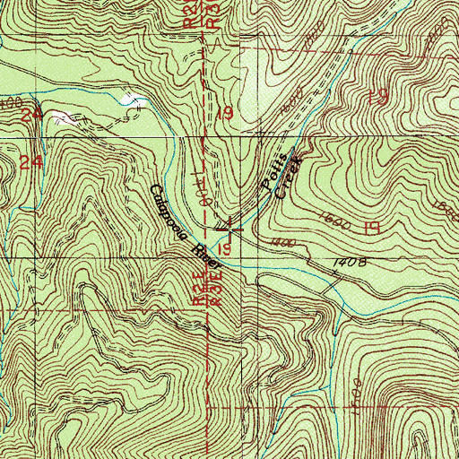 Topographic Map of Potts Creek, OR