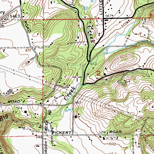 Topographic Map of Pounder Creek, OR