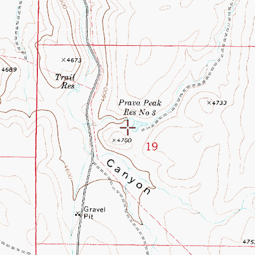 Topographic Map of Prava Peak Reservoir Number Three, OR