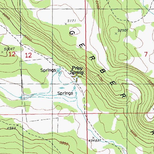 Topographic Map of Privy Spring, OR
