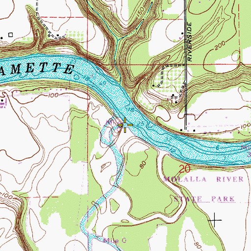 Topographic Map of Pudding River, OR