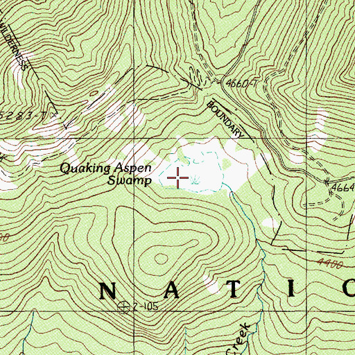 Topographic Map of Quaking Aspen Swamp, OR