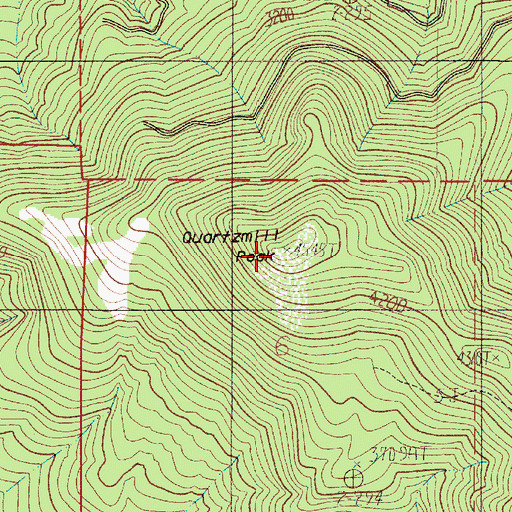 Topographic Map of Quartzmill Peak, OR