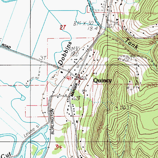 Topographic Map of Quincy, OR