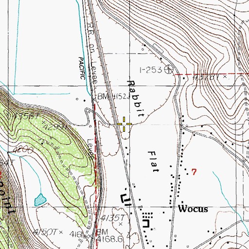 Topographic Map of Rabbit Flat, OR