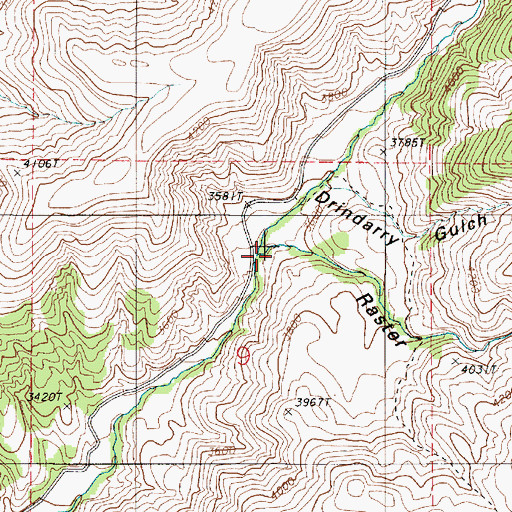Topographic Map of Raster Gulch, OR