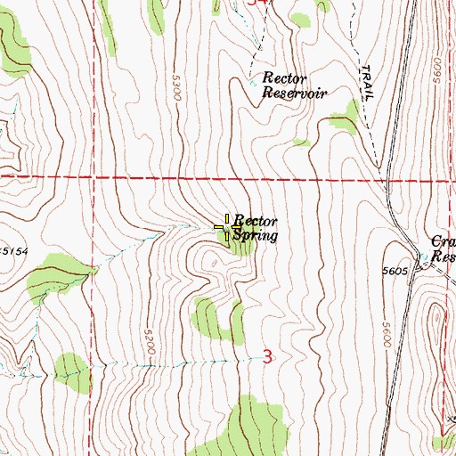 Topographic Map of Rector Spring, OR