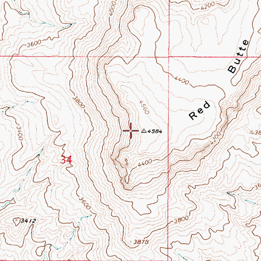 Topographic Map of Red Butte, OR