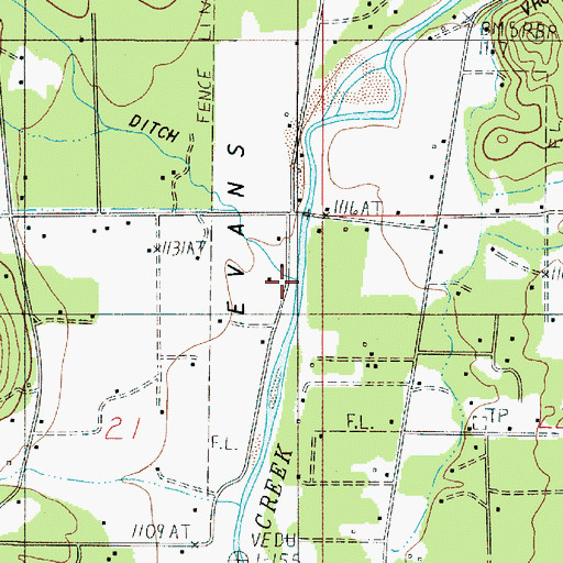 Topographic Map of Red Ditch, OR