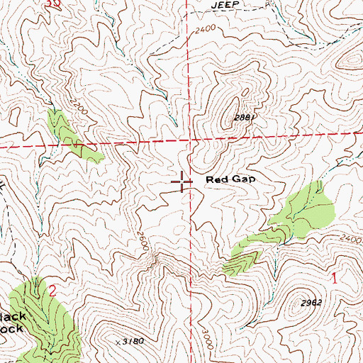 Topographic Map of Red Gap, OR