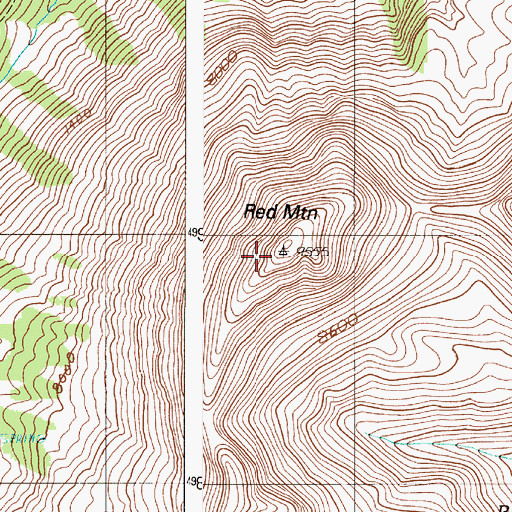 Topographic Map of Red Mountain, OR