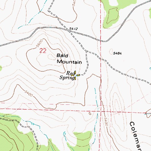 Topographic Map of Red Spring, OR