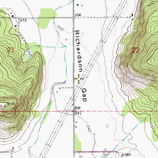 Topographic Map of Richardson Gap, OR
