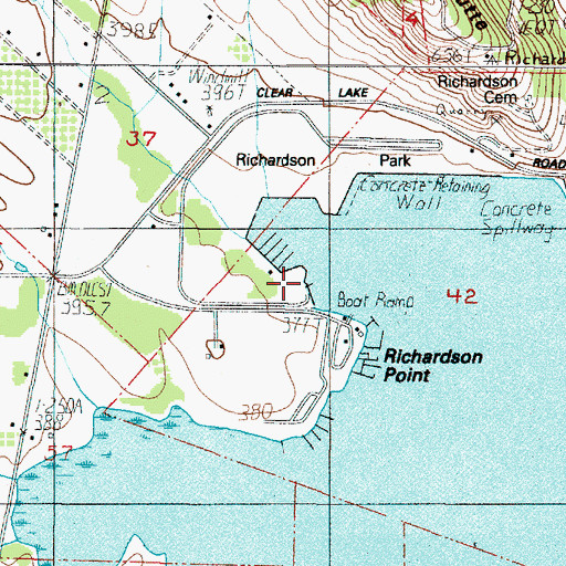 Topographic Map of Richardson County Park, OR