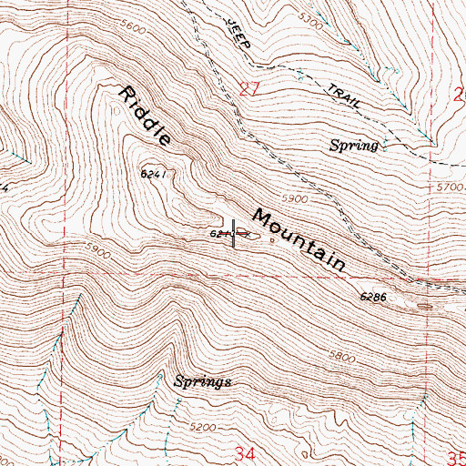 Topographic Map of Riddle Mountain, OR