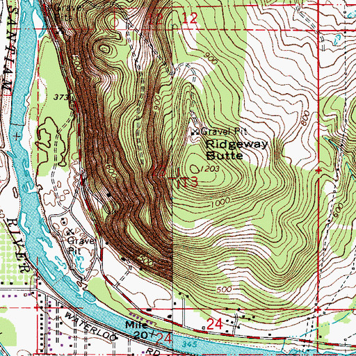 Topographic Map of Ridgeway Butte, OR