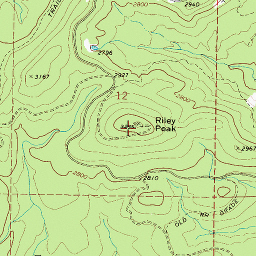 Topographic Map of Riley Peak, OR
