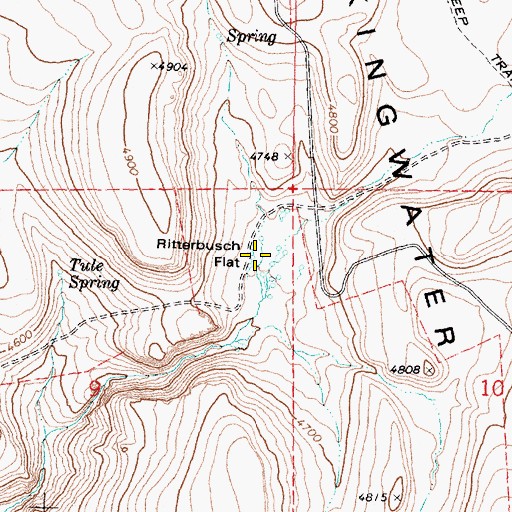 Topographic Map of Ritterbusch Flat, OR