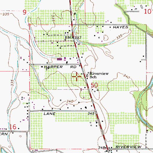 Topographic Map of Riverview School (historical), OR