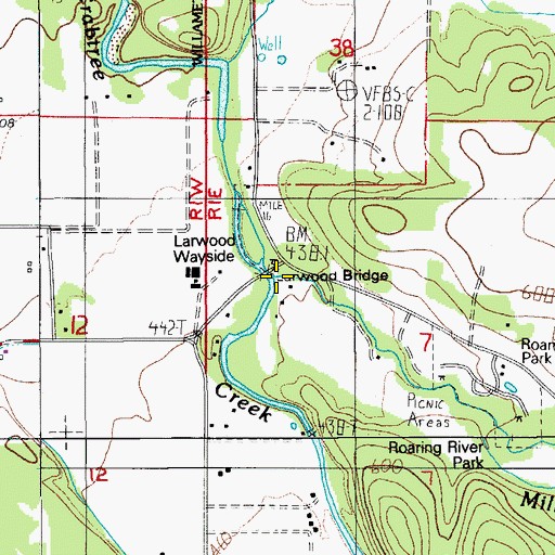 Topographic Map of Roaring River, OR