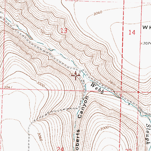 Topographic Map of Roberts Canyon, OR